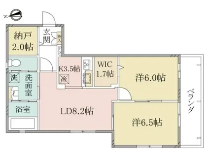 ヘーベルヴィレッジ朝霞ウェルコート朝霞(2LDK/3階)の間取り写真