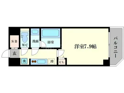 WILLOWS NAMBAMINAMI II(1K/6階)の間取り写真