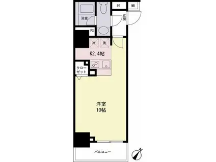 VIALATTEA笹塚(1K/12階)の間取り写真