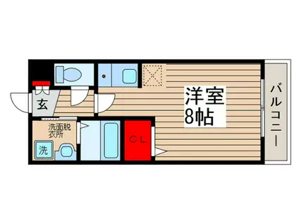 ラッキーベル鈴幸A(ワンルーム/1階)の間取り写真