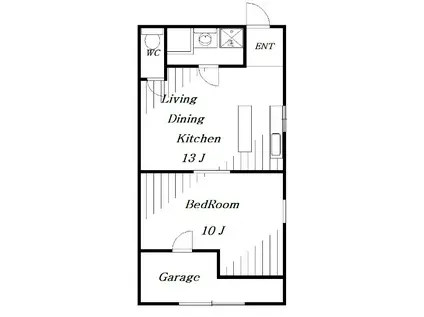 コーポ宮野木(1LDK/1階)の間取り写真
