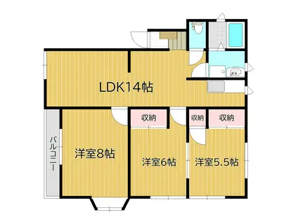 POSH HOUSE II(3LDK/1階)の間取り写真