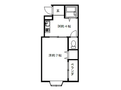 メゾンなごみ(1DK/3階)の間取り写真