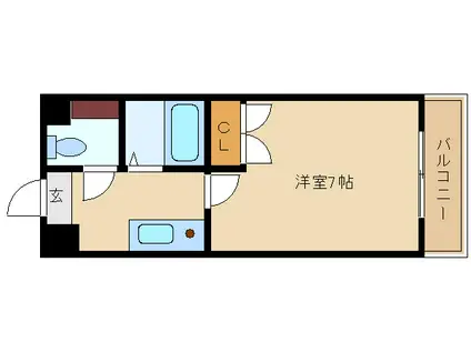 ウィット南塚口(1K/2階)の間取り写真