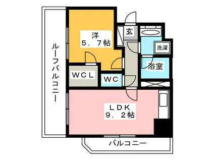 メゾンコンフォール(1LDK/5階)の間取り写真