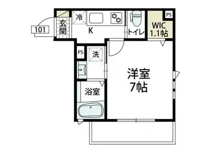 メゾン・ド・エクレール(1K/1階)の間取り写真