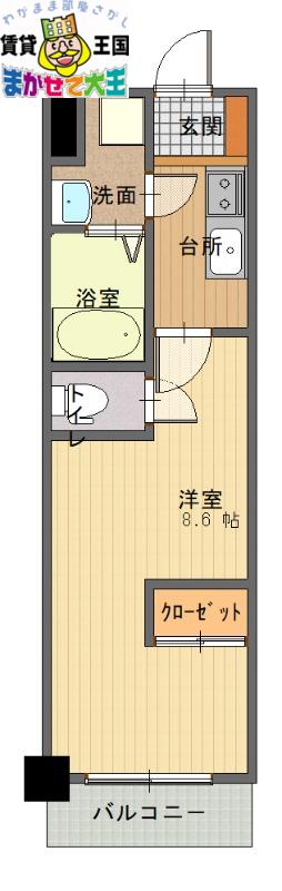 MODERN PALAZZO 文教 PRIMA(1K/8階)の間取り写真