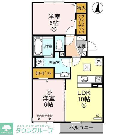 ロイジェントパークス レイクタウン III F(2LDK/1階)の間取り写真
