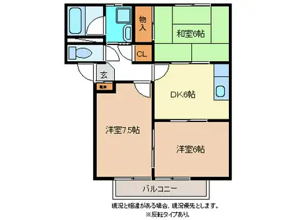 コーポタキザワ2(3DK/2階)の間取り写真