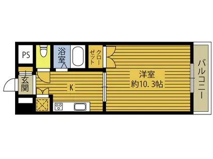マイスターハイム(1K/2階)の間取り写真
