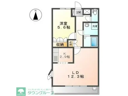 ドリーム(1LDK/2階)の間取り写真