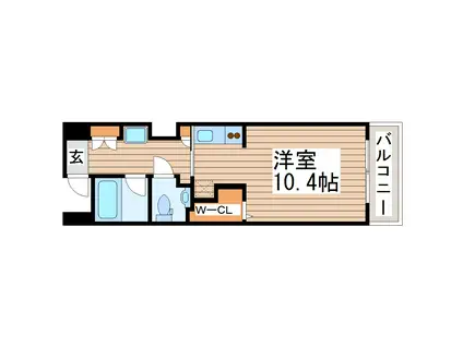 コンフォートEXE連坊ステーション(ワンルーム/7階)の間取り写真