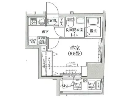 ルフレプレミアム川崎(1K/2階)の間取り写真