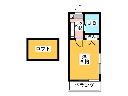 レオパレス富田(1K/2階)の間取り写真
