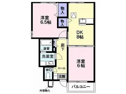 デスパシオ(2DK/1階)の間取り写真