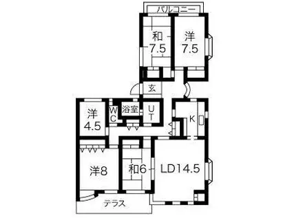 シティーアーク表山(5LDK/1階)の間取り写真