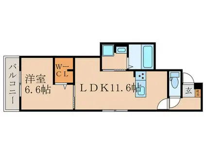 REGALO伏見(1LDK/3階)の間取り写真