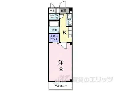 アージェントシート(1K/2階)の間取り写真