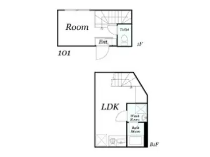 HERME YOYOGI OUEST(1LDK/1階)の間取り写真