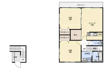 メゾンペルレIII(2LDK/2階)の間取り写真