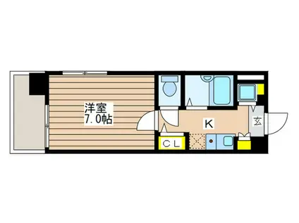 グランドステージ北野(1K/4階)の間取り写真