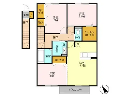 ルミウス(3LDK/2階)の間取り写真