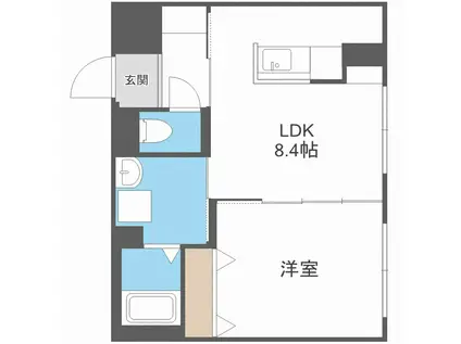 PRIMOMARE南郷通(1LDK/1階)の間取り写真
