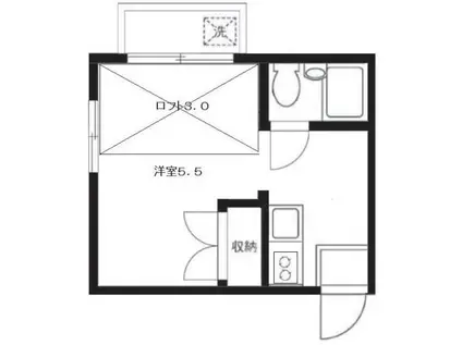 ロフティーノワール(ワンルーム/2階)の間取り写真