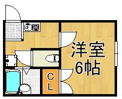 甲子園シティハウス(1K/1階)の間取り写真