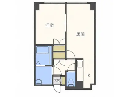 あかねレジデンス(1LDK/2階)の間取り写真