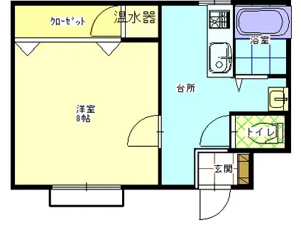 コーポソレイユ(1K/1階)の間取り写真