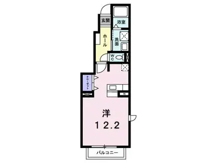 エクスブルーミナトB(ワンルーム/1階)の間取り写真