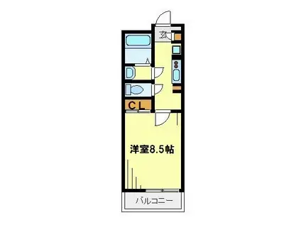 レオネクストホワイトパレス(1K/1階)の間取り写真