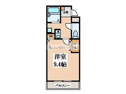 ベルク南野(1K/1階)の間取り写真