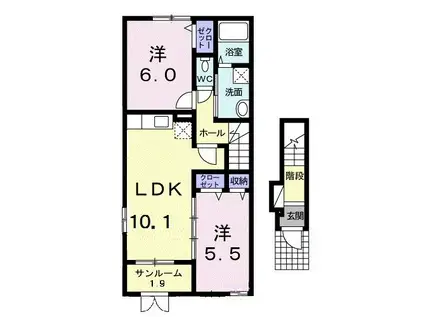 イースト フェアリー(2LDK/2階)の間取り写真