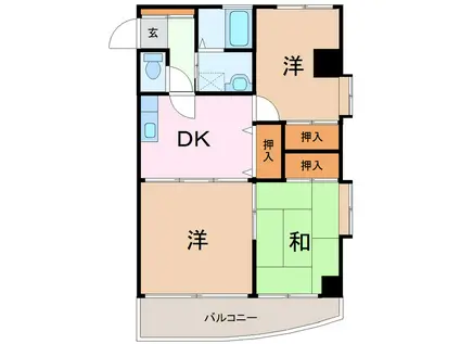 ハヤシコーポ(3DK/2階)の間取り写真
