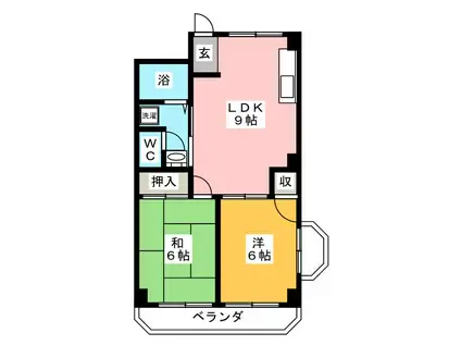 コート見花山(2DK/2階)の間取り写真
