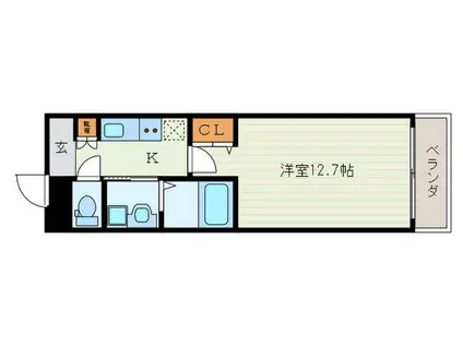 アルティス西京極(1K/2階)の間取り写真