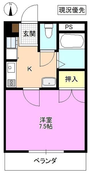 クレールTATETSU(1K/1階)の間取り写真