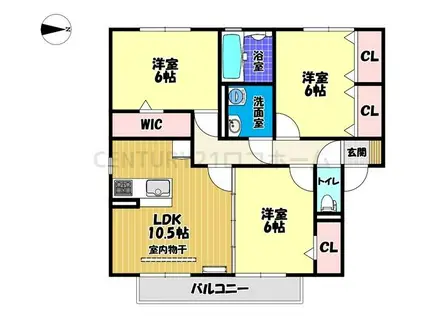 エスペランサB(3LDK/2階)の間取り写真