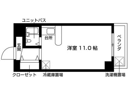 カサ・ロマ(ワンルーム/4階)の間取り写真