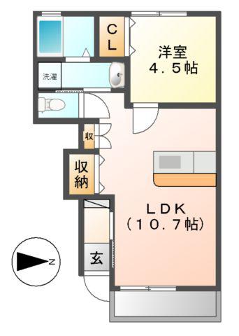 MO-V(1LDK/1階)の間取り写真