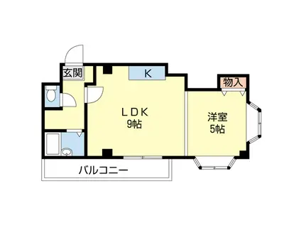 ライフ旭町(1LDK/3階)の間取り写真