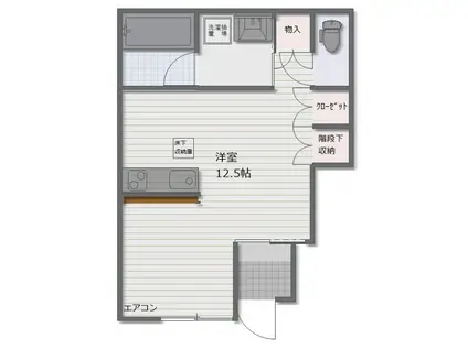 サウステラス(ワンルーム/1階)の間取り写真