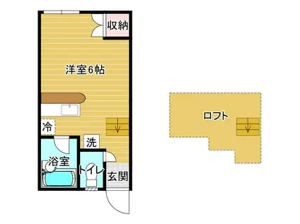 ミントグリーンハイム(ワンルーム/1階)の間取り写真