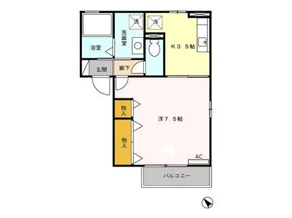 ガーデンハイツIII(1K/2階)の間取り写真