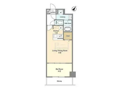 アルファコート常盤台3(1LDK/8階)の間取り写真