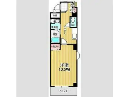 本州ビルII(1K/4階)の間取り写真