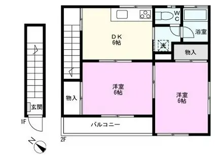 サンコーポ赤山(2DK/2階)の間取り写真