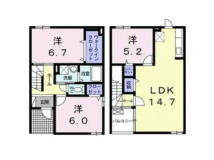 コートミディーIII(3LDK/1階)の間取り写真